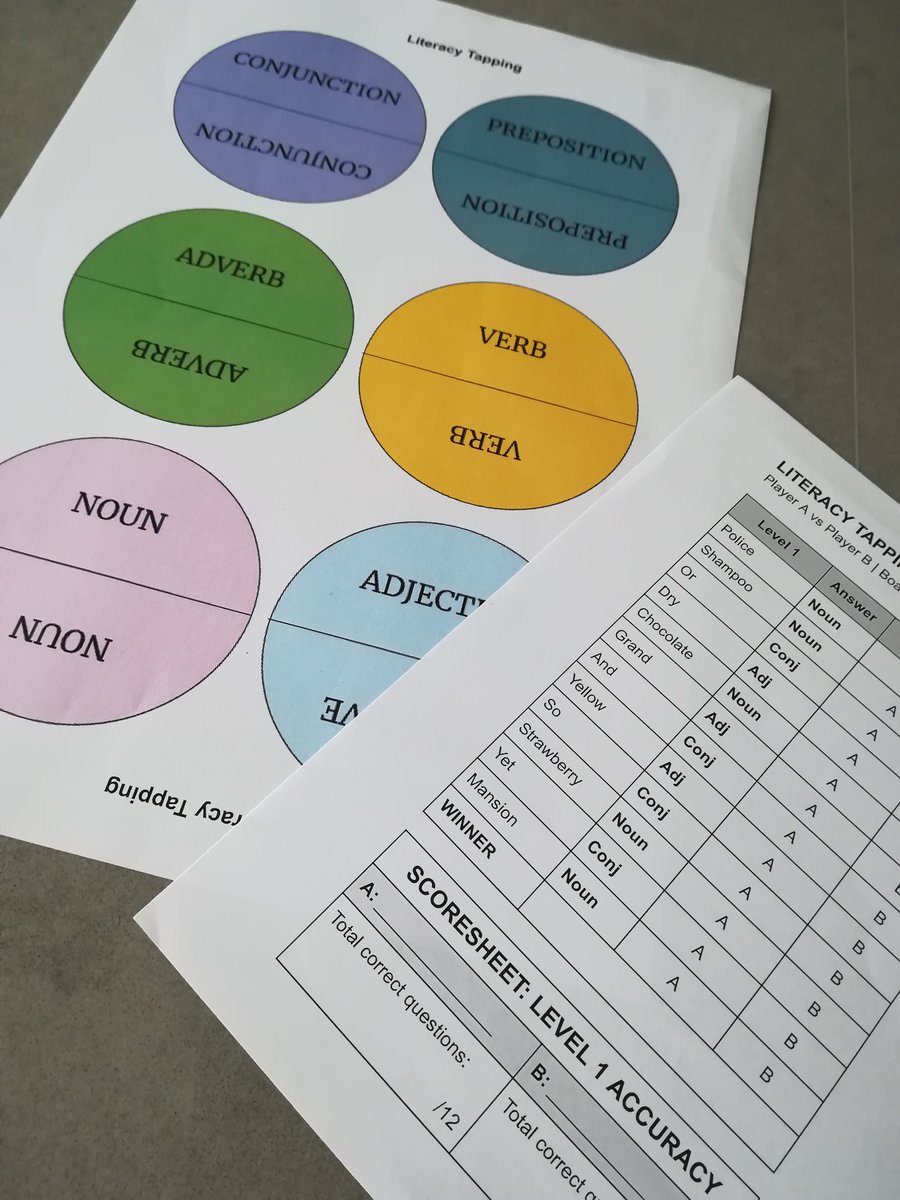 Had a go at literacy tapping to recall parts of speech. It became quite competitive. Took idea from Twitter a while back. #NZBFC630