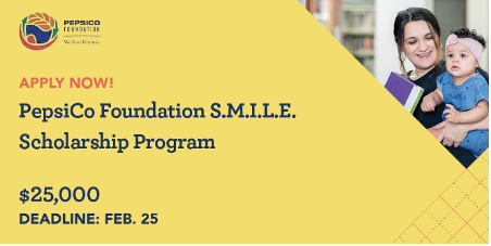 ChiCityColleges's tweet photo. There's still time to apply for the renewable, $25,000 @PepsiCo Foundation S.M.I.L.E. Scholarships! This award is designed to support Black and Hispanic students at City Colleges of Chicago as you transition to a four-year college or university next year.

https://t.co/QZJ2QaTLyc https://t.co/RgtPogoU8U