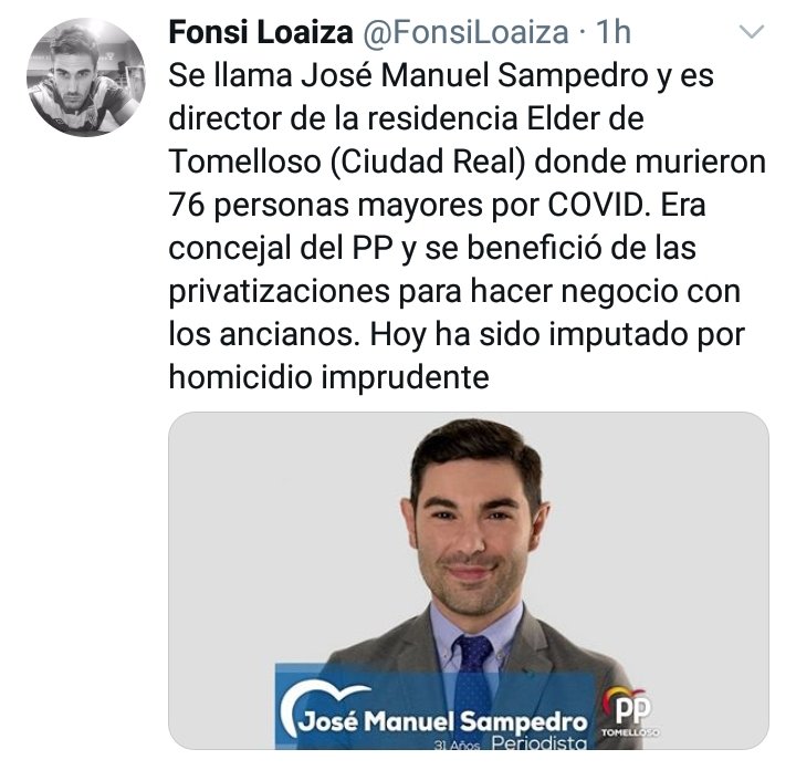 Panik81's tweet photo. ¿Vais viendo porqué PP, Vox y Ciudadanos se niegan a que se investigue lo sucedido en las residencias durante la pandemia? https://t.co/zCwhJBScJb
