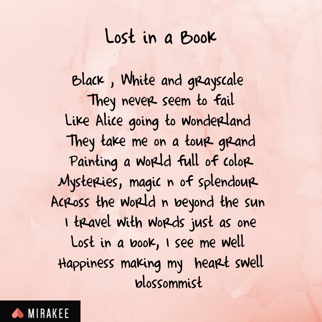 Every book lover can relate to the world a book can lead.
#micropoetry #amwriting #WritingCommunity #poetry #poetrycommunity #twitterpoems