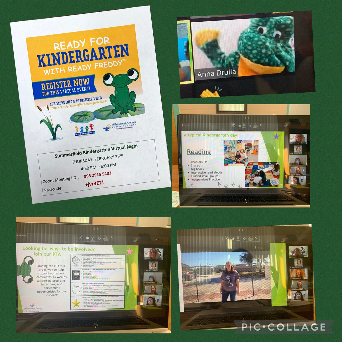 HCPSSummerfield's tweet photo. Our Kindergartem teachers ‘zoomed’ in for a successful Ready For Kindergarten Event last week!  
If you know someone in our area who is ready for kindergarten... send them over to register for next year!! @HillsboroughSch @HCPSArea5 🏫 🐸 🦈 https://t.co/dwLkhpUV78