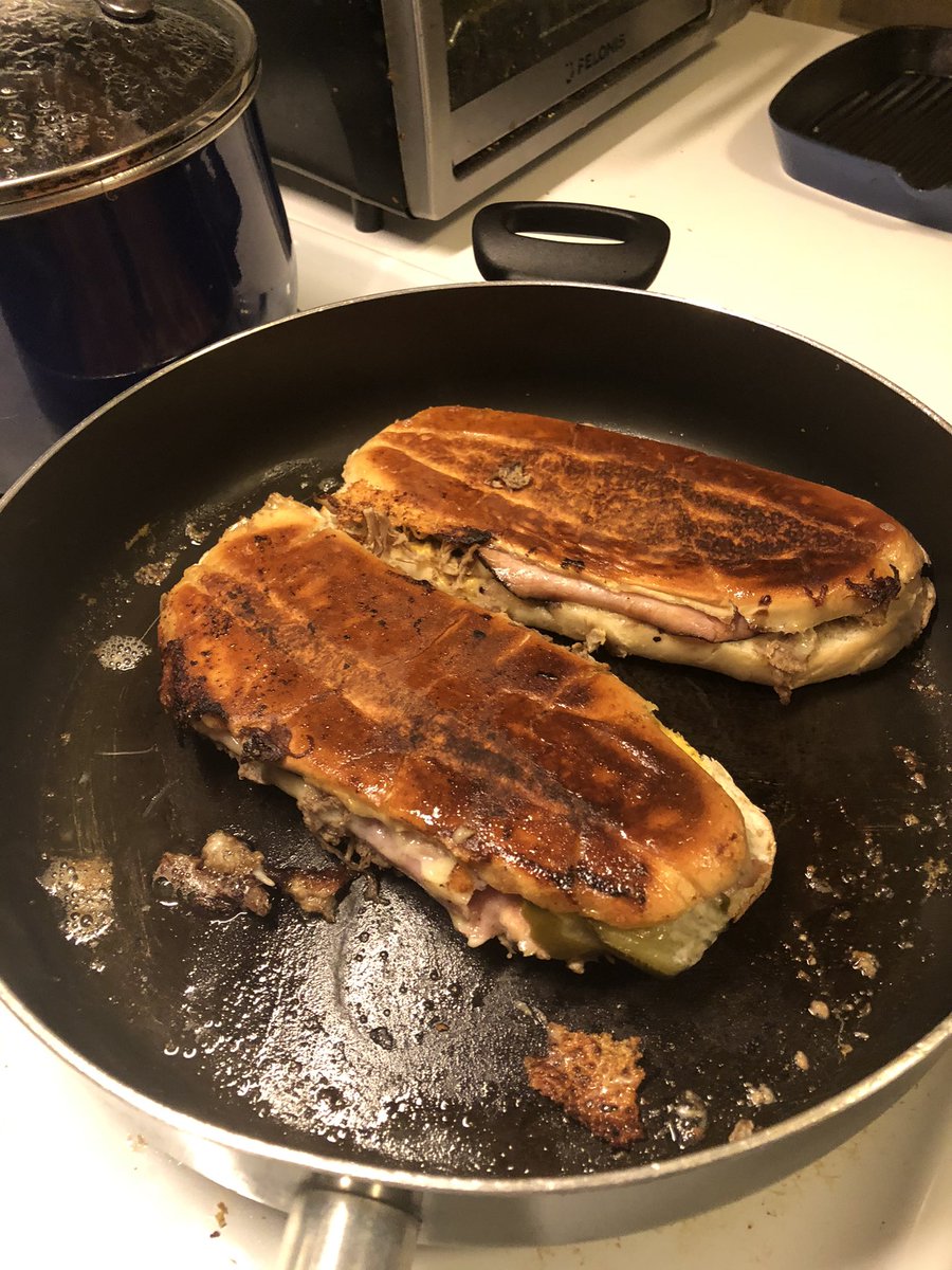 flounder824's tweet photo. Day 2 of these delicious pulled-pork Cuban’s. All the thanks to @Wolfiesmom and @FoodNetwork for the recipe. https://t.co/iT7vB7JRm8