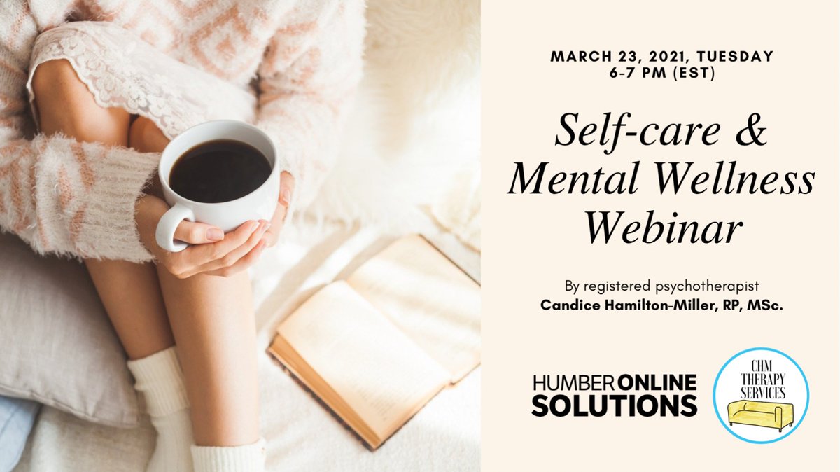 SylvBBz's tweet photo. Mark your calendars! On March 23, starting at 6pm registered psychotherapist Candice Hamilton-Miller will be joining Humber students to speak about her tips and tricks to manage anxiety and depression💆🏻‍♀️💆🏻 #webinar #anxiety #students
Registration link: https://t.co/gpqFeECRRo https://t.co/IeIMFt3oGd