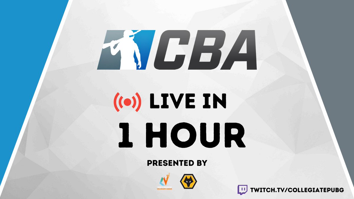 Live in 1 hour! twitch.tv/CollegiatePUBG