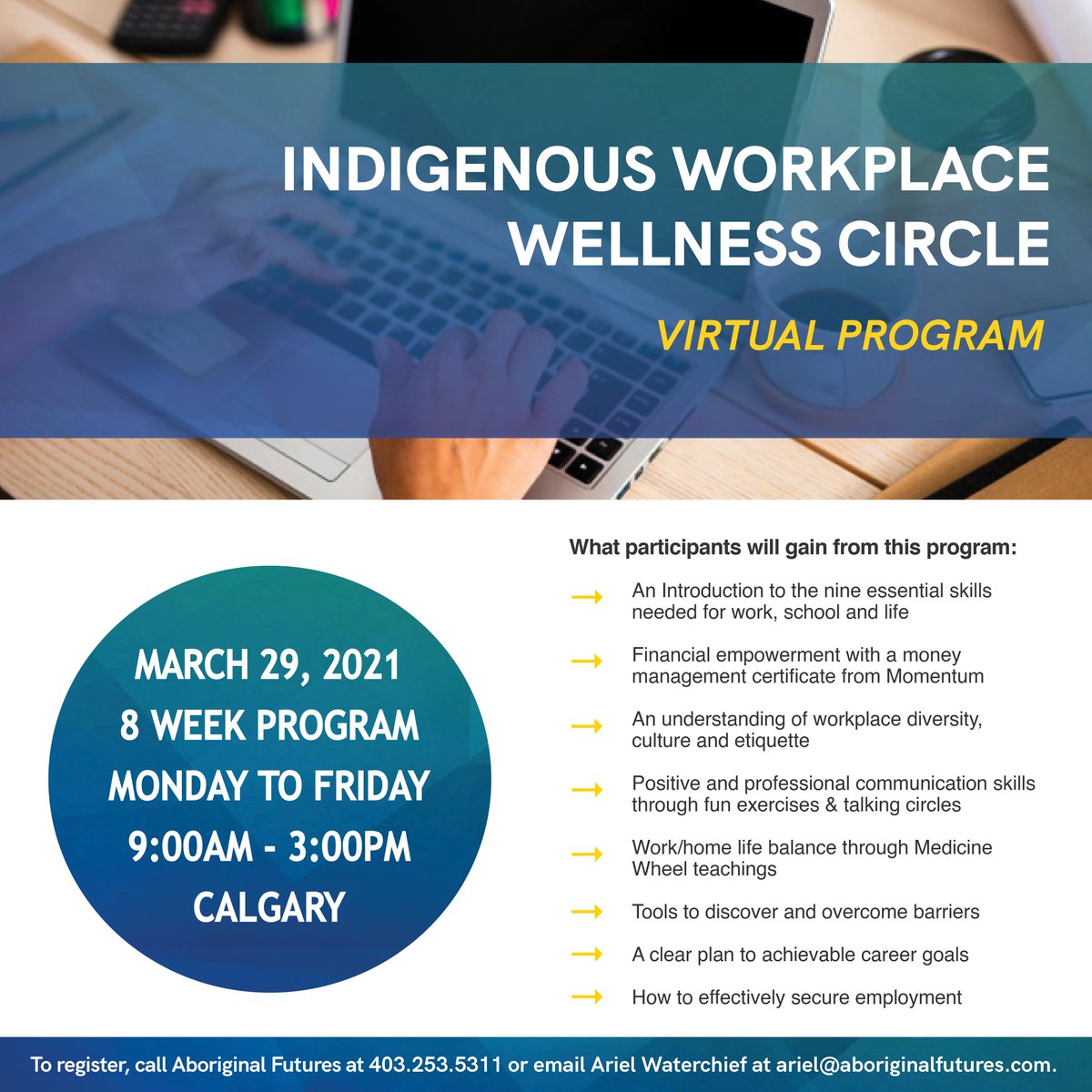 Have you been out of work or school for more than one year? Are you thinking about returning to work but would like to build workplace skills? If so, join our Indigenous Workplace Wellness Circle and start planning your future today! Call 403.253.5311 for more info.