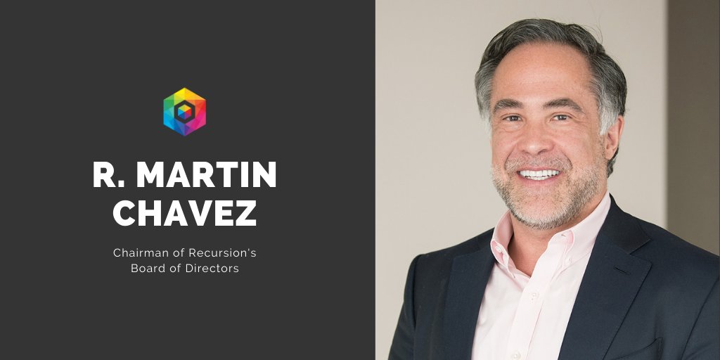 RecursionPharma's tweet photo. Today, we announced the appointment of @RMartinChavez as Chairman of our Board of Directors. Dr. Chavez, who joined our Board of Directors in 2020, will serve as our first independent Chairman. https://t.co/7AD0gj3uMY https://t.co/8Q36mMMgsW
