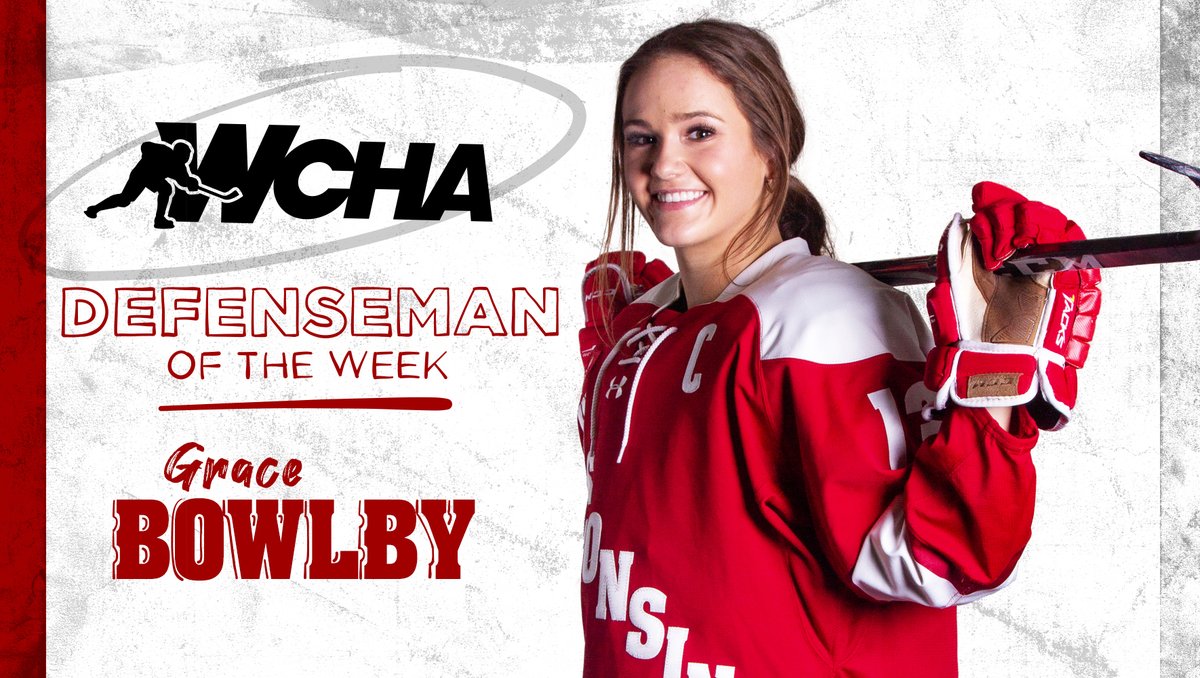 BadgerWHockey's tweet photo. Congrats to @gracebowlby_ on earning @WCHA_WHockey honors this week! 

#Badgers || #OnWisconsin https://t.co/yRoVWjEDFs