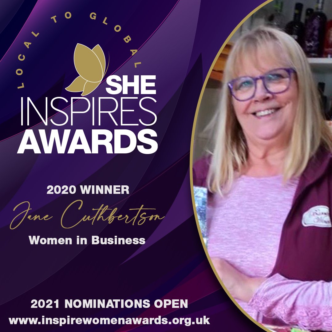 Throwback to our 2020 Women in Business Winner Jane Cuthbertson 
Nominations open for 2021! Nominate your Women In Business today at 
surveymonkey.co.uk/r/SheInspiresN…
#Local2Global
#sheinspireawards
#SheInspires