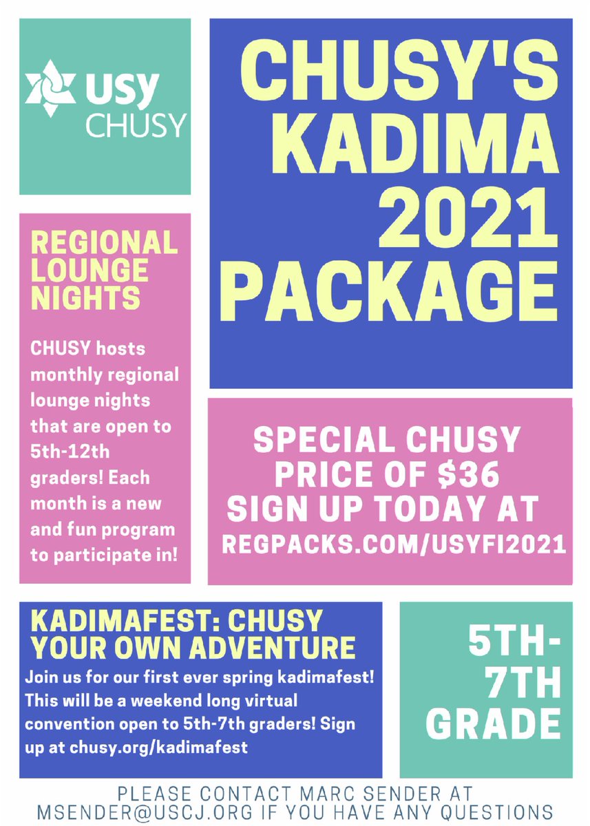 CHUSYRegion's tweet photo. Register for KadimaFest 2021 TODAY! https://t.co/iIuWQc1Jn3 https://t.co/shY1yLvV0g