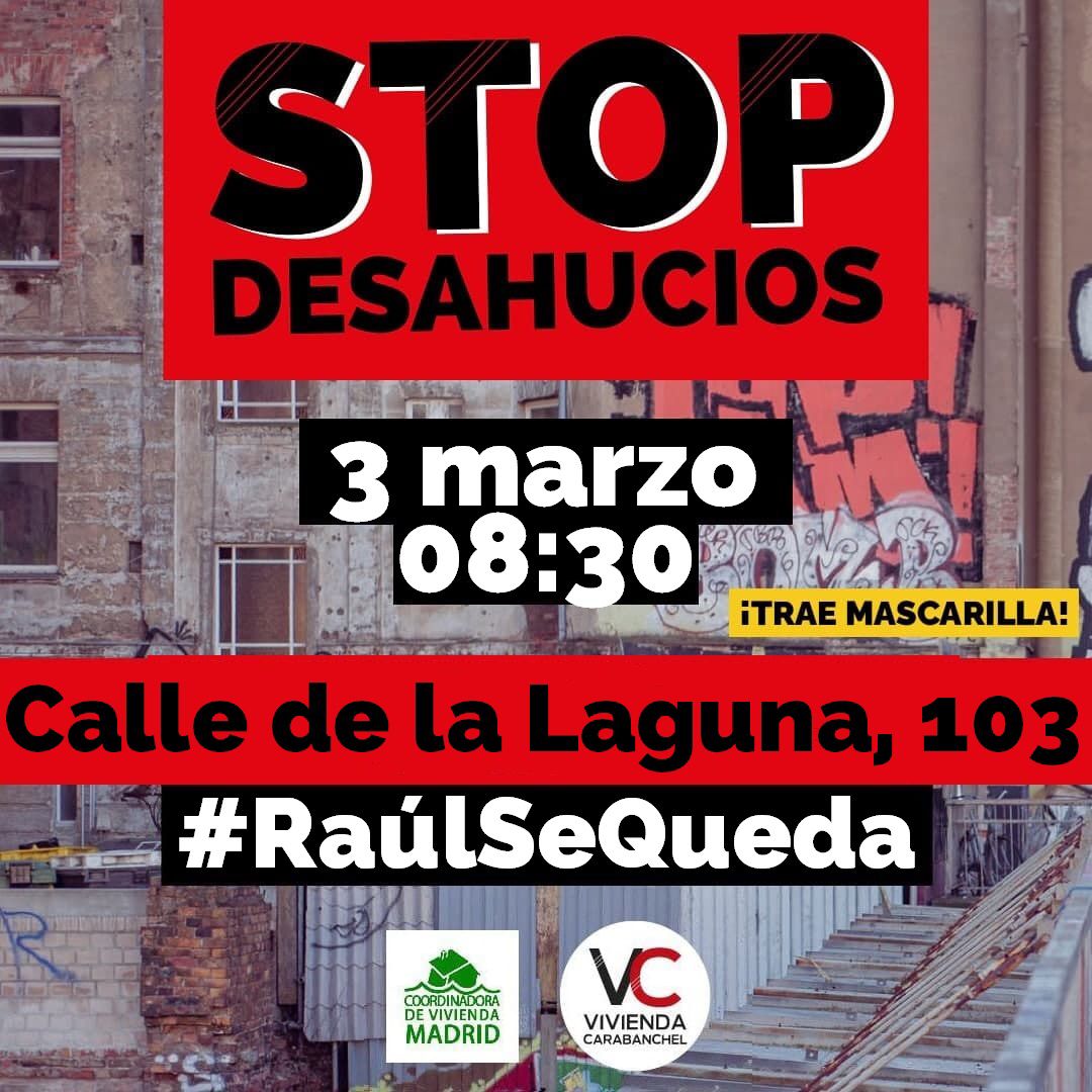 ParlaPah's tweet photo. Atentas:
Próximos desahucios, acude y difunde.
#RaúlSeQueda, #OtmanSeQueda, #MiriamSeQueda. https://t.co/gwDe9GVq2u