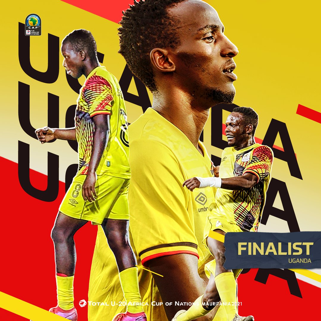 CAF_Online's tweet photo. 🚨 From 𝗗𝗘𝗕𝗨𝗧𝗔𝗡𝗧𝗦 to 𝗙𝗜𝗡𝗔𝗟𝗜𝗦𝗧𝗦! 👏

🇺🇬 Uganda comfortably beat Tunisia to earn a coveted spot in the final! 👊

#TotalAFCONU20 | @OfficialFUFA https://t.co/4Tqk18YmUw