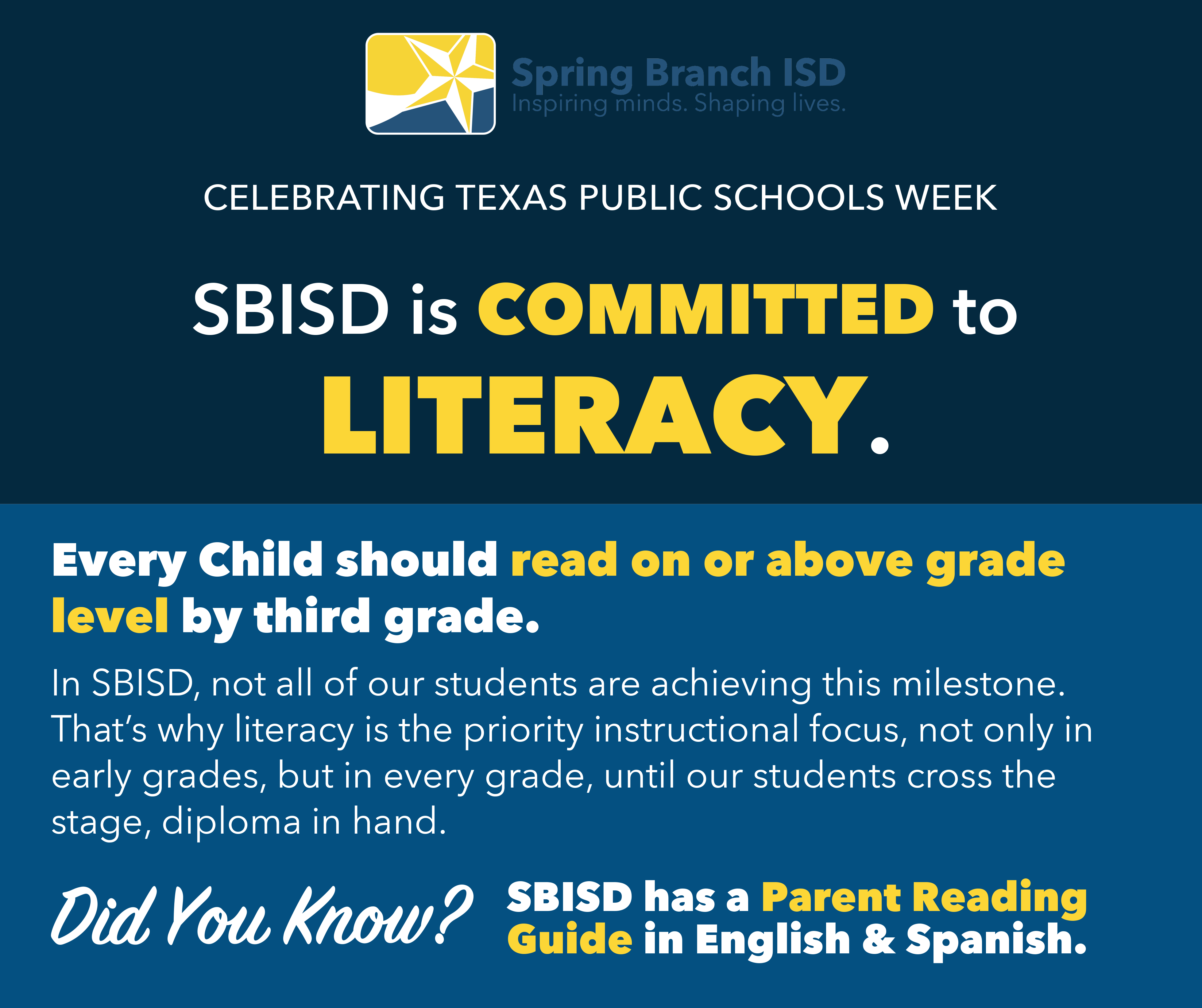 Spring Branch ISD on Twitter "It’s Texas Public Schools Week, and a
