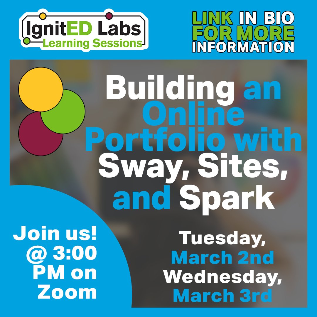 ASU_IgnitEDLabs's tweet photo. A great portfolio demonstrates all of your skills and abilities while highlighting your personality and style--Join us for our Live Learning Sessions to find out how. Check out our website for more information! #asu #education #technology https://t.co/g14thvQRyn