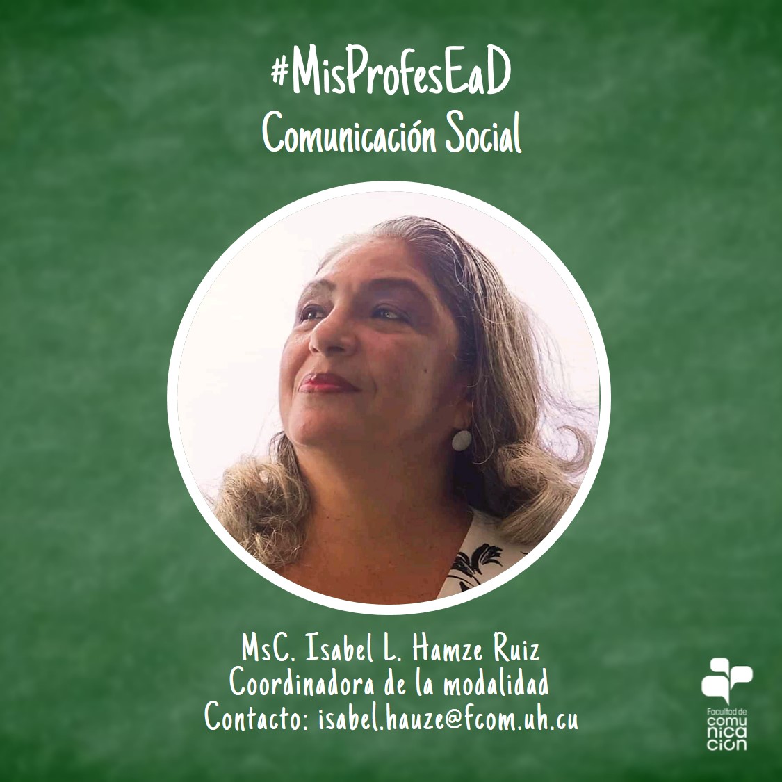 fcomUH's tweet photo. Nuestras carreras Ciencias de la Información y Comunicación Social en la modalidad de Educación a Distancia tienen profes coordinadoras. 👩🏫👩🏫👩🏫 Conócelas aquí 👇👇👇#MisProfesEaD #FCOMenEVEAUH #FCOMenCasa #Curso2021
@UdeLaHabana @CubaMES https://t.co/saBytmFPrn