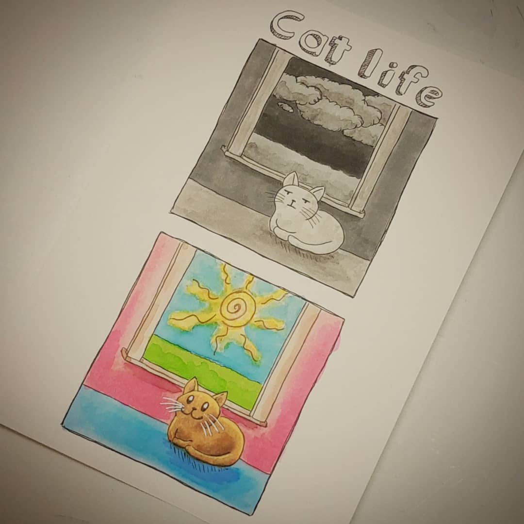 Tenefester's tweet image. Cat life : are you a cat too ? 🐈

#comics #webcomics #bd #drawing #drawings #pencil #art #instadaily #instaart #aquarelle #watercolor #watercolors #watercolours #watercolour #promarkers #markers #marker #promarker #cat #chat #cats #chats #neko #illustration #illustrationartists