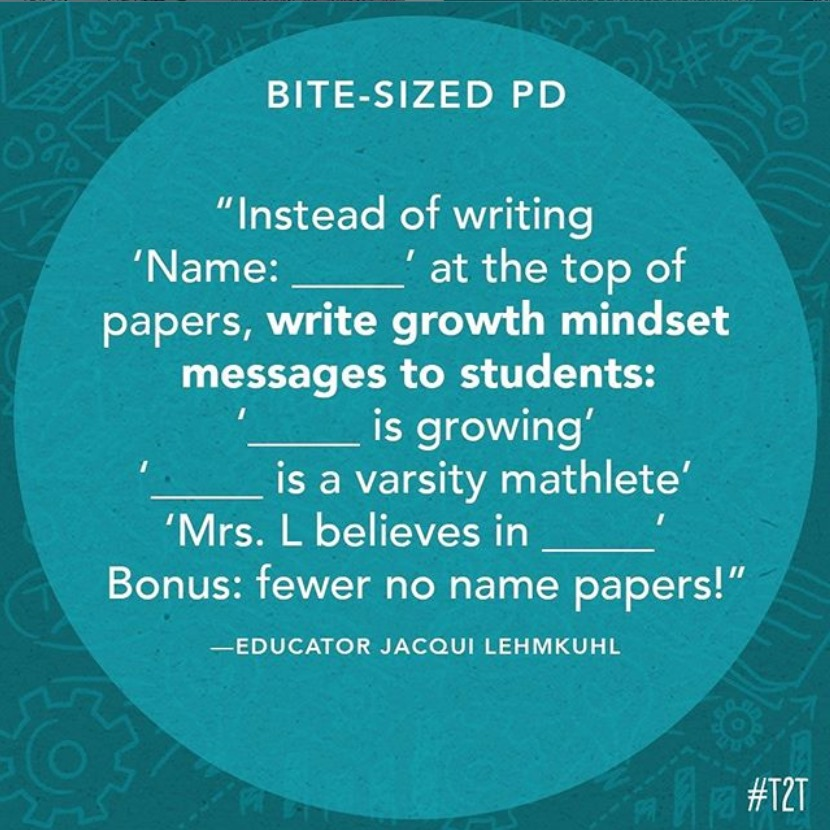 Positive4School's tweet photo. Seize every opportunity to help students envision a better version of themselves! Here is one easy change from @teacher2teacher to do just that.
#inspiringstudentlearning #transforminglives #positivestudents #SEL #positiveschools #t2t https://t.co/gLYP23gmB7
