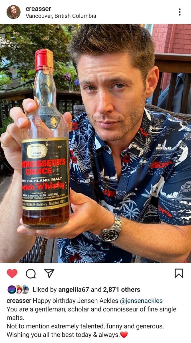 FangasmSPN's tweet photo. Lovely birthday post (and photo I don't think I've seen)  #HappyBirthdayJensenAckles #BestCastAndCrewEver #SPNFamily https://t.co/6d68xPgahZ