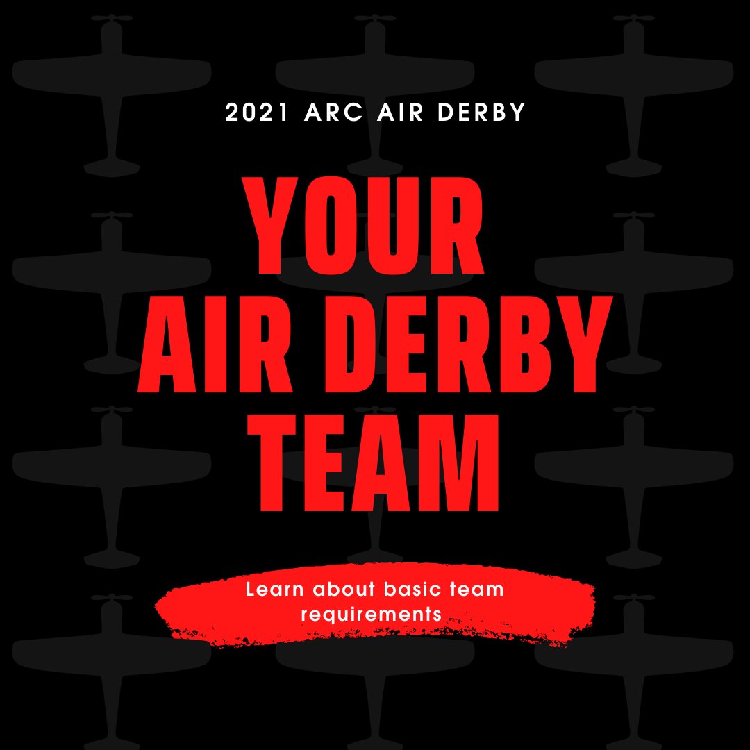 AuthenticARC's tweet image. Something that's a little different about the 2021 Air Derby is, who can make up an Air Derby team? 

Teams are usually comprised a pilot, copilot, and optional teammate(s). Each team position has different requirements. 

Read up on your team requirements in E-01b!
