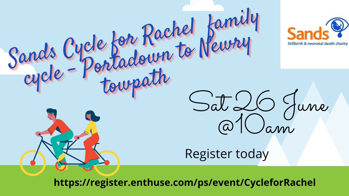 Want to join team Cycle for Rachel?? Portadown to Newry towpath there and back - 26 June 2021. Cycle as far or as little as you like. Make it a family fun day or go all out🚴‍♂️register today register.enthuse.com/ps/event/Cycle… @sandsni <a href="/SandsUK/">Sands - baby loss charity 💜🧡</a> #sands #charity #fundraising