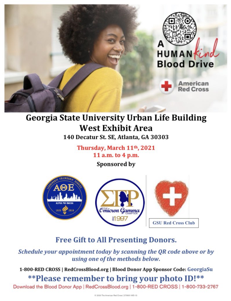 og_sgrho's tweet photo. The best blood match for patients often comes from donors of similar race or ethnicity. Together we must increase the number of blood donors from all racial and ethnic groups! Join us Thursday, March 11th, from 11am - 4pm and help us save lives! 💛💙 https://t.co/JwAfUbfF3E