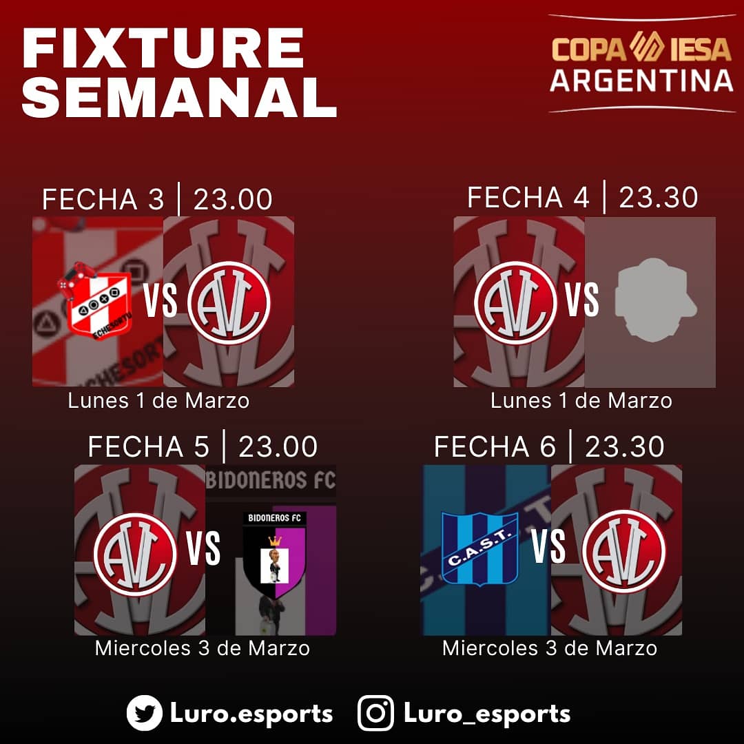 ¡LOS PARTIDOS DE LA SEMANA! 👏

🔴 Acá les dejamos el calendario semanal de AVL en las diferentes ligas que jugamos.

#VamosLuro 🇱🇻