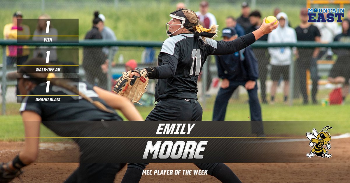 wvsuathletics's tweet photo. 🥎 | Congratulations to Emily Moore (@WVSU_Softball) for earning @TheMountainEast Player of the Week honors! She threw four innings to pick up the win and hit a walk-off grand slam versus Findlay.

📰: https://t.co/lSjYxv7Yxx

#GoSTATE https://t.co/KFvW7rpVO5