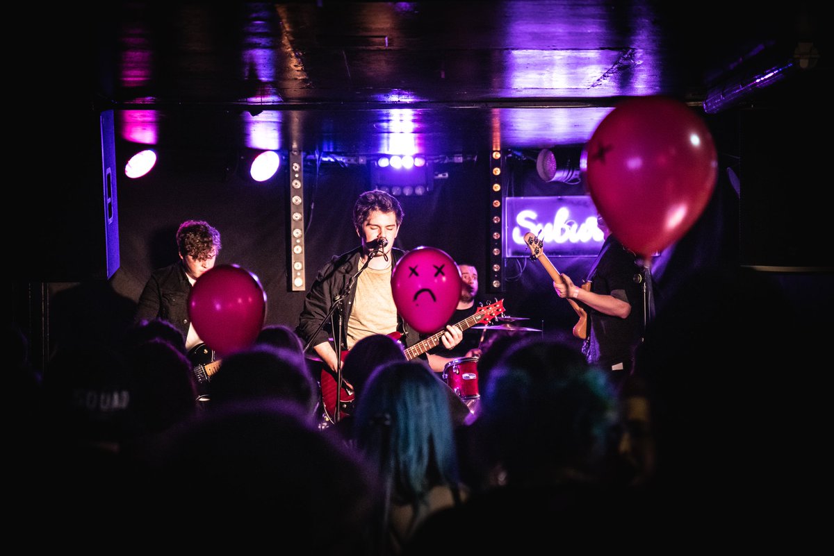MinusAlive's tweet photo. Our debut EP 'Maybe This All Just Ends' turns two today! Here's a photo from the packed out release show at @suburbiasoton, one of our biggest shows to date - attended by both human and balloon alike 🎈 

📸 @Bethany_Design https://t.co/gZnMeoMjV7