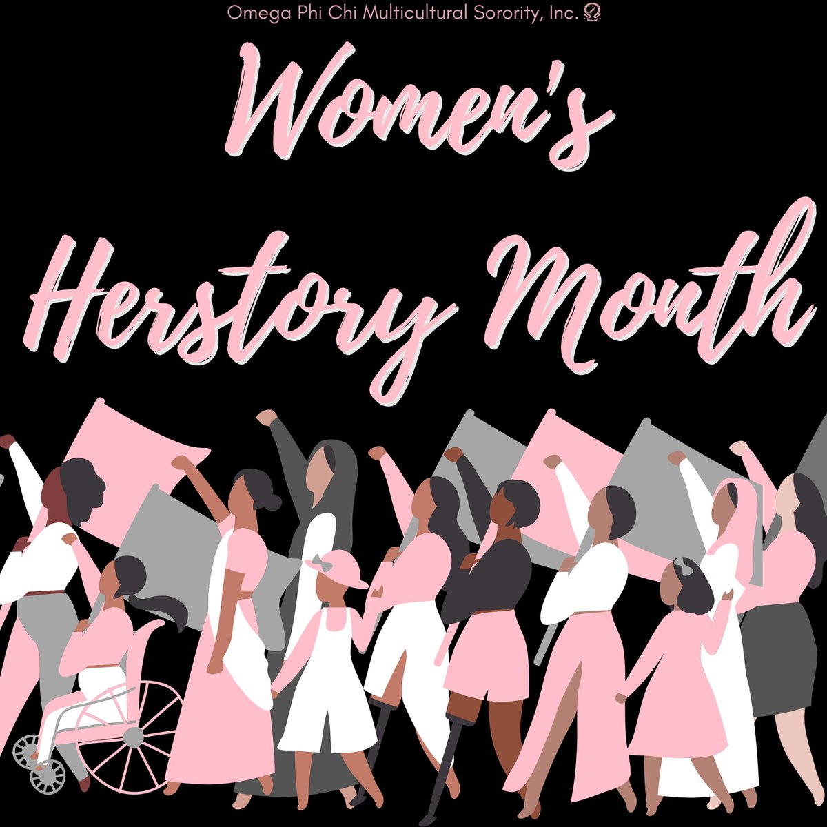 OmegaPhiChi's tweet photo. Join us this month as we celebrate Women’s Herstory Month! March is a time where we reflect and celebrate all of the women who have paved paths, made herstory, and broken down barriers. 
#DestroyingAllBoundaries #UnitingAllRaces #DareToBeDifferent https://t.co/EANzjl2cxH