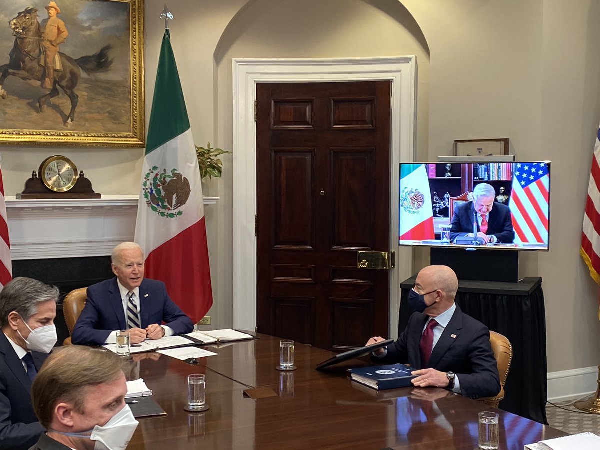 steveholland1's tweet image. Virtual meeting with Mexican President Obrador