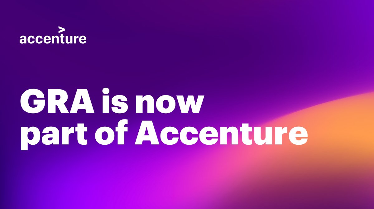 We are thrilled to announce that Australian-based consulting firm <a href="/GRAsupplychain/">GRA Part of Accenture</a> is joining the Accenture family. GRA's #supplychain and #operations capabilities will be a tremendous asset, complementing our existing client offerings. Welcome! accntu.re/3uKeGHi