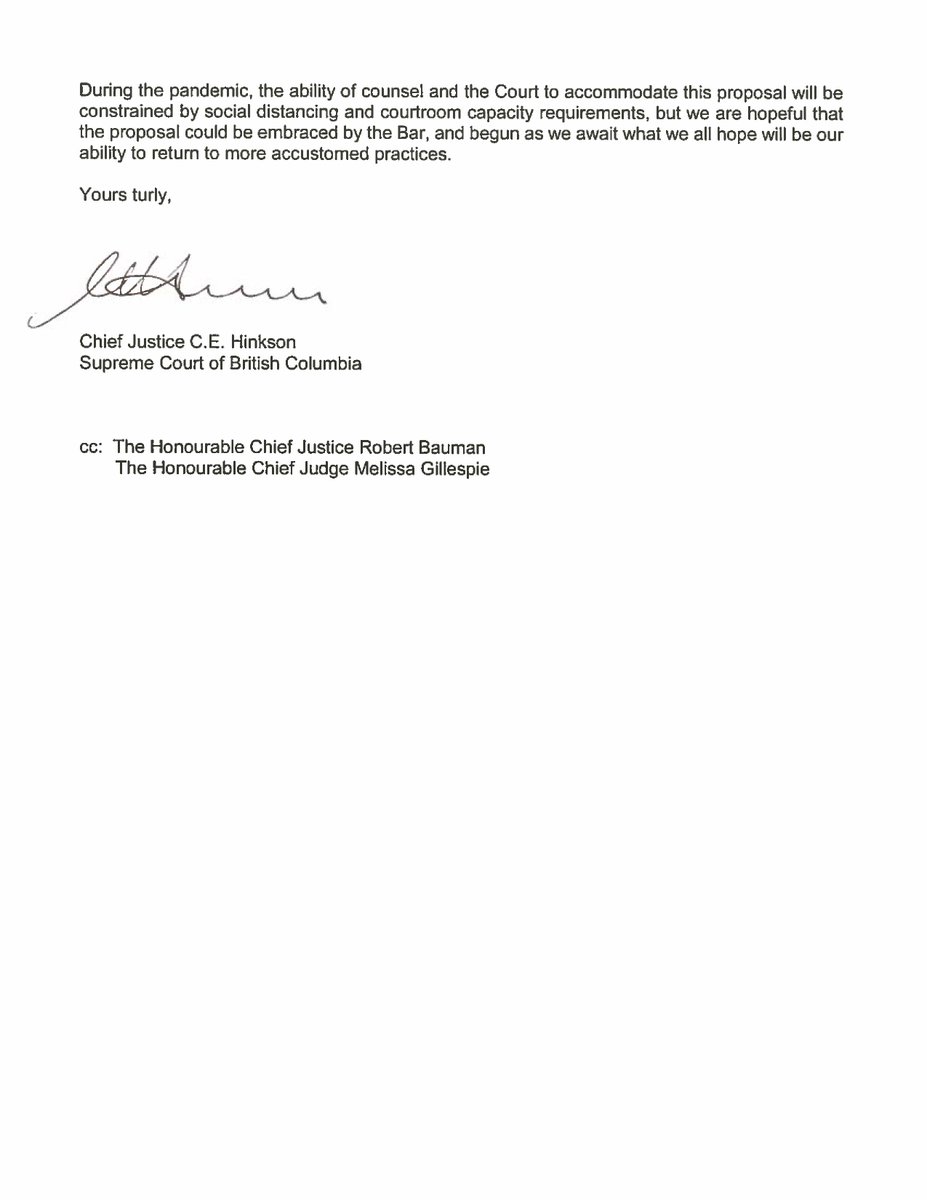 AdvocateMag's tweet photo. Today, the Advocate received a letter from Chief Justice Hinkson encouraging more senior lawyers to involve more junior lawyers in trials and other proceedings to give them an opportunity to enhance their advocacy skills. We encourage you to read this letter and answer the call. https://t.co/U4uaKlABuT