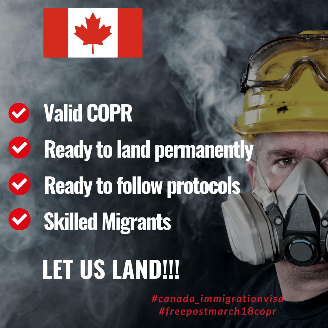COPRPOSTMARCH18's tweet image. We are a group of skilled workers with valid immigrant visas. We are stuck in a limbo because we can’t travel, why is nobody talking to us?
We deserve answers @JustinTrudeau @marcomendicino @CitImmCanada
#Free_COPR_Post_March18
#WeWillQuarantineInHotel
#Canada_immigrationvisa
