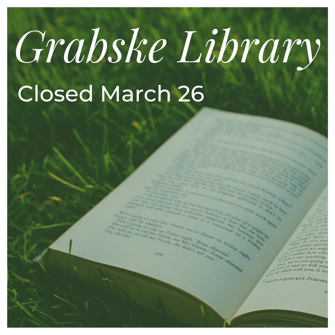 GU_Libraries's tweet photo. The Grabske Library will be closed March 26. Library services will still be available remotely at https://t.co/rZSdIg64AN or by contacting us directly! https://t.co/PVPQEdUEDx