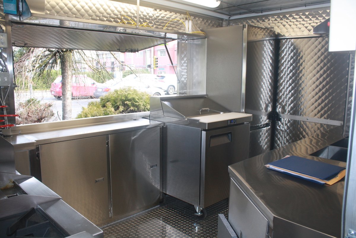 The latest Apollo #foodtrailer  Ready to head over to graphics.  This unit is fully equipped for cooking many types of foods and has a all round roof Marquis complete with lighting on all four sides.  Look for Wilson in Chilliwack soon to be serving up tasty Chinese style chicken