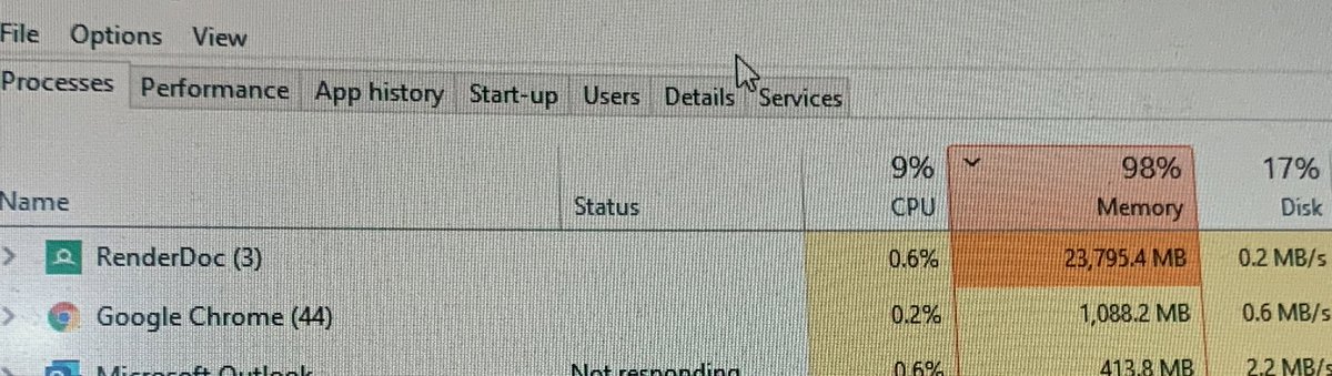 barog's tweet image. Maybe I should have reviewed this capture on the office machine.. #renderdoc