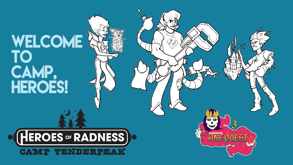 Protag_Ind's tweet photo. February may be over, but our #zinequest Kickstarter is still going! Play a camper at a summer camp for heroes-in-training! Explore strange lands! Earn merit badges! Visit Camp Tenderpeak, our #ttrpg zine! https://t.co/HXMV834zYM https://t.co/OJxF02wzFp