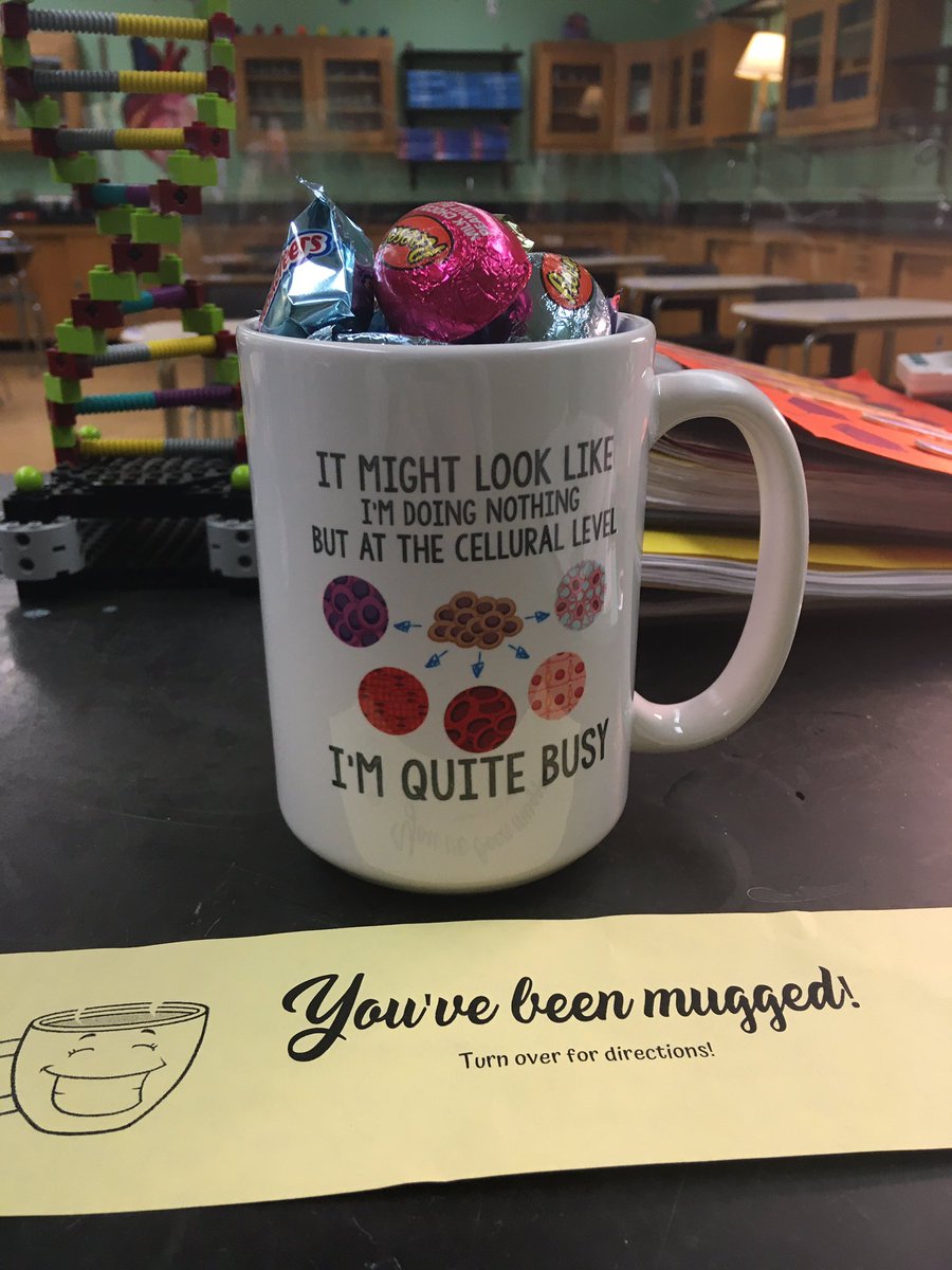 Was receiving this fantastic mug one of the best ways to start a Monday? Yes. Did I also already eat all of the treats inside? Also yes. Thanks to my secret ‘mugger’ and let the sunshine spread on. #alwaysbusy <a href="/IHS_PBIS/">IHS PBIS</a>