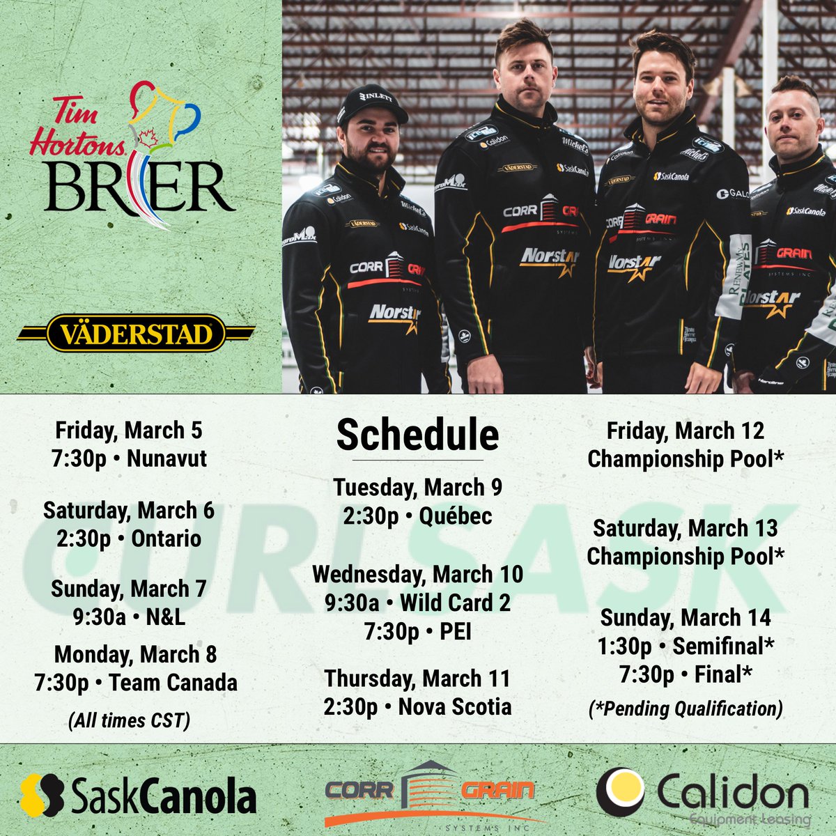 TeamMDunstone's tweet photo. Our 2021 Brier schedule is powered by our entire roster of Team Dunstone sponsors. Thanks for sticking with us en route to Calgary!! 

#CurlSask #sask #Brier2021 https://t.co/tXSTS1YtSs