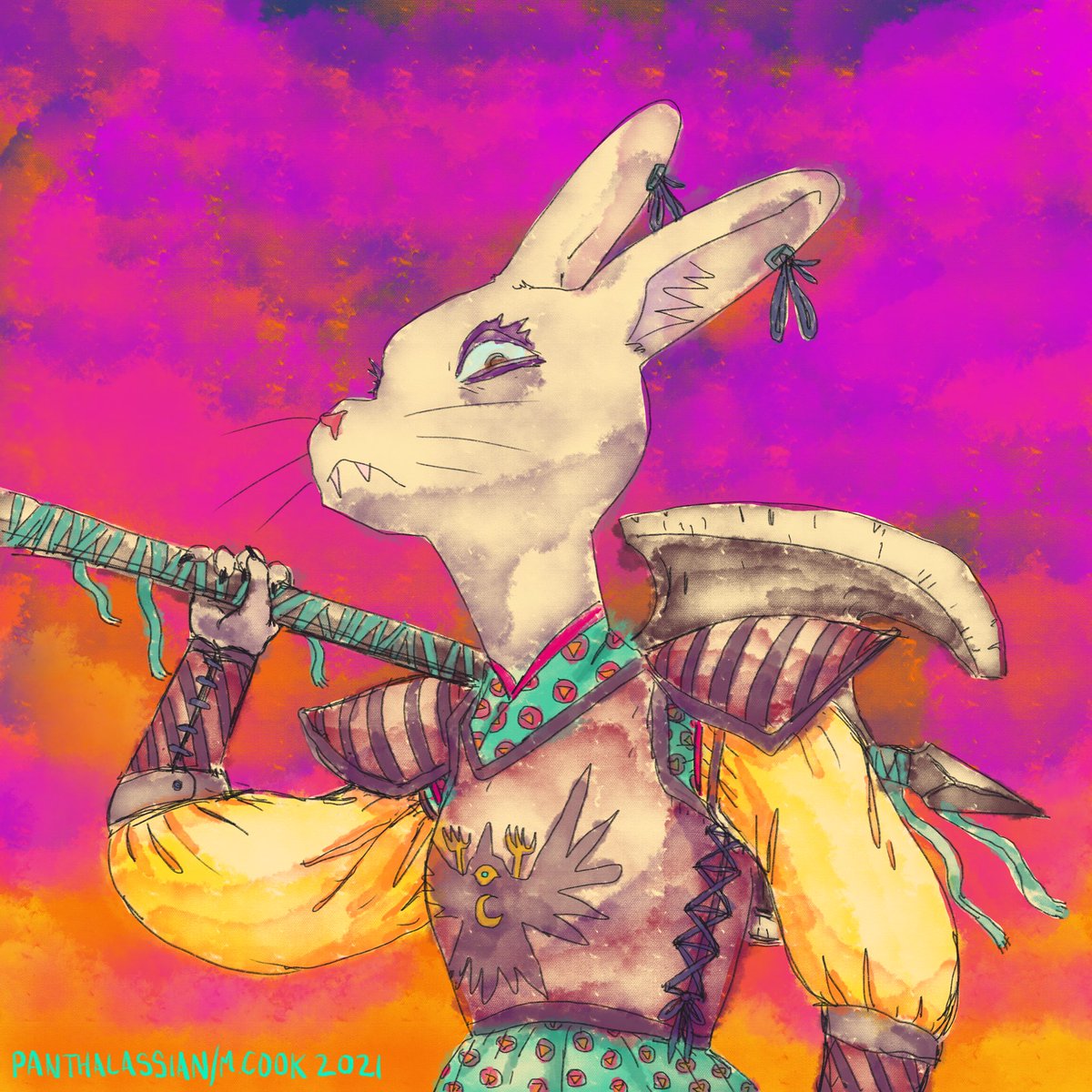 panthalassian's tweet photo. I also drew this axe bunny, that “not giving a shit” dial still turned up as far as it goes https://t.co/m8wUOVN5A5