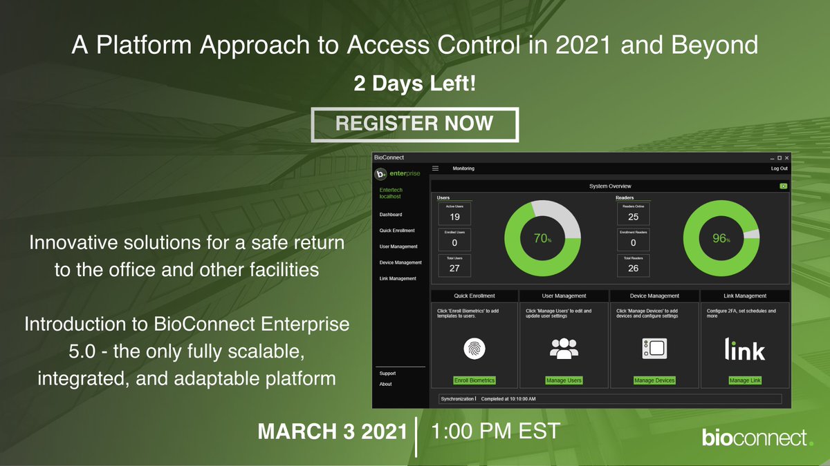 Register now to get a head start on your organization's COVID-19 reopening strategy! bit.ly/2NJnT1X

#security #biometrics #COVID19response #webinar