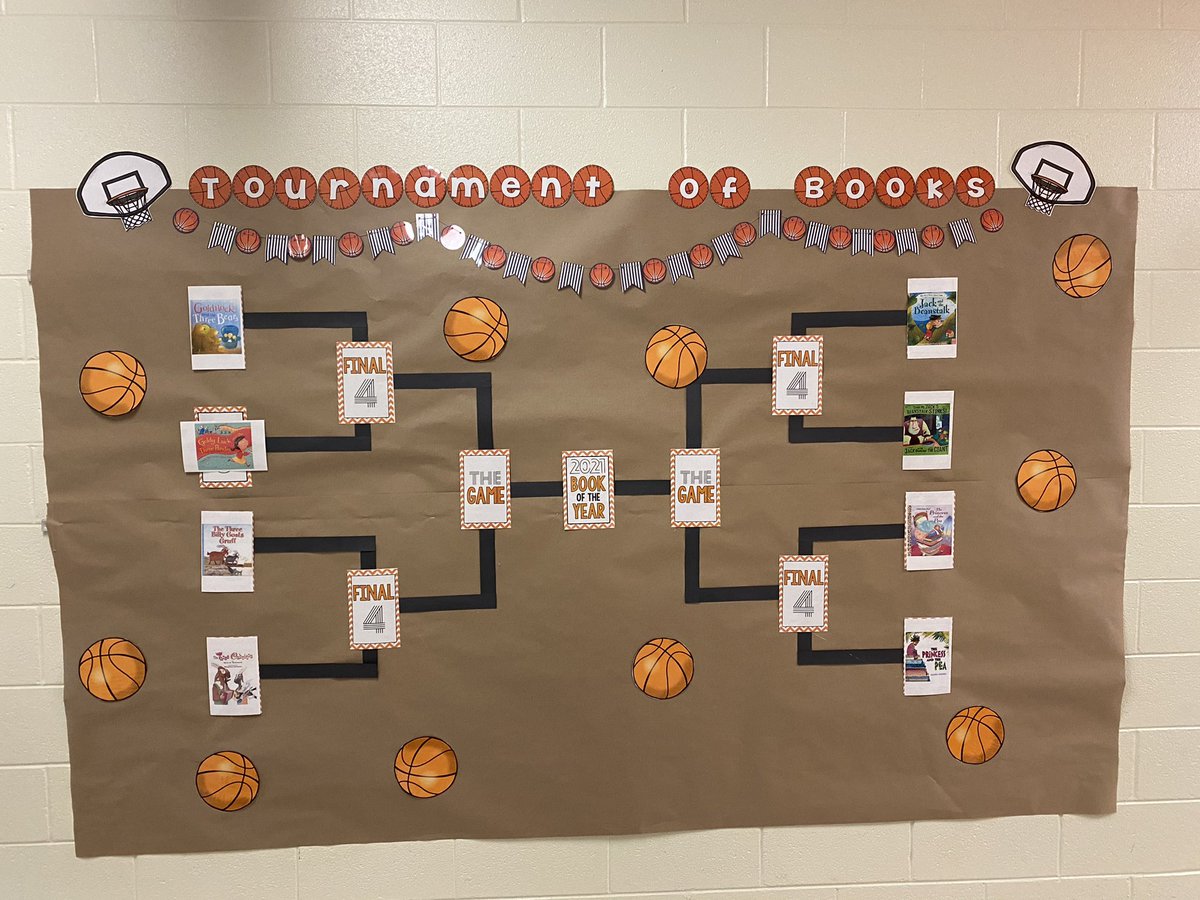 mrsevansK's tweet photo. Let the tournament begin!!! First up... Fairytales!!#bookmadness #kindergarten  #cyes https://t.co/NlW6qOqicd