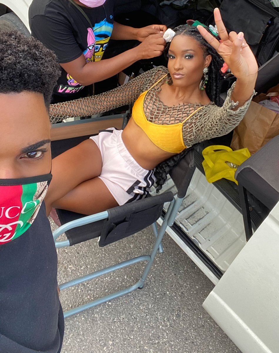 This was first day on set in Jamaica &amp; let’s just say, me &amp; <a href="/maluma/">MALUMA</a> clicked right away!

 #swipe to see some of my fav #bts moments 🤍✨ #7dj 

Styled by @bootlegrocstar @carolinaseruri 
Makeup <a href="/iamkend0ll/">Kend0ll</a> 
Hair @hair_by_napturalmel