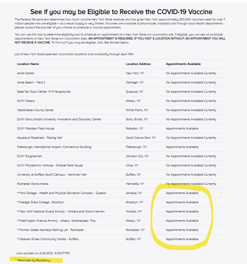 TaraFriel48's tweet photo. @NYGovCuomo How can you justify these unbooked, resident controlled locations when I haven’t been able to get my 87 yr old grandma an appt? These options are horrendous for the 7+ million Long Islanders. I would gladly drive her to Jamaica or Brooklyn and take one of those spots https://t.co/z9syykPRZJ
