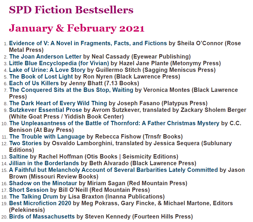 jennybhatt's tweet photo. Grateful that, seven months since it was first available, my debut collection, #EachofUsKillers, is still on the SPD Bestseller list. Thankful to all who bought the book, read/reviewed/interviewed/shared. Believe me, I had very low expectations for reasons beyond the pandemic. https://t.co/YfyKrPN4C8