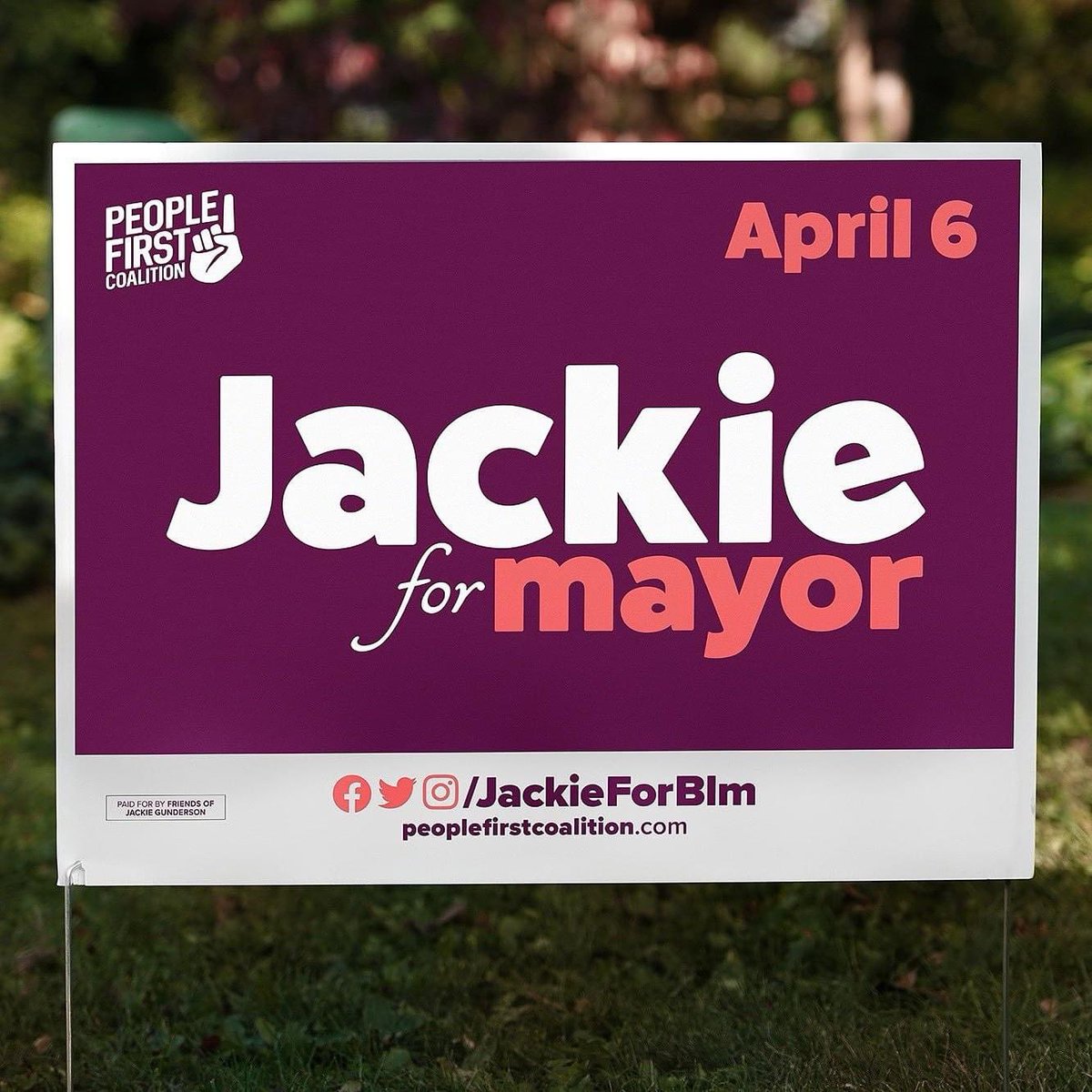 JackieforBlm's tweet photo. Yard sign update! 🪧
If you requested a yard sign and haven't received it yet, send us a message to let us know!
If you haven't already requested your yard sign, we'd be happy to deliver one if you fill out this form: https://t.co/WJUINJTtsX
Thank you! 💜 https://t.co/9Tw3zMhezC