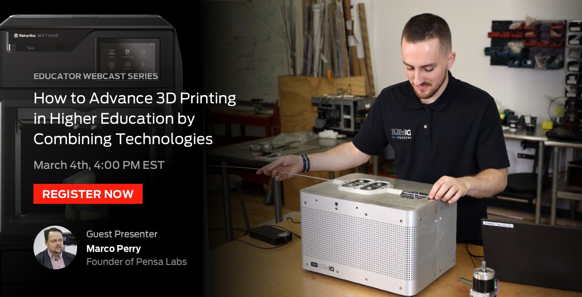 Awesome FREE <a href="/makerbot/">MakerBot</a> #webinar coming up w <a href="/PensaLabs/">PensaLabs</a> | Register Now &amp; Save your Seat! | bit.ly/MBwebinarmarch | #3Dprinting #education #remotelearning #3DPRINTER #STEM #STEMeducation #makerbot <a href="/3dprintingisfun/">3D Universe</a> #highered #webinar