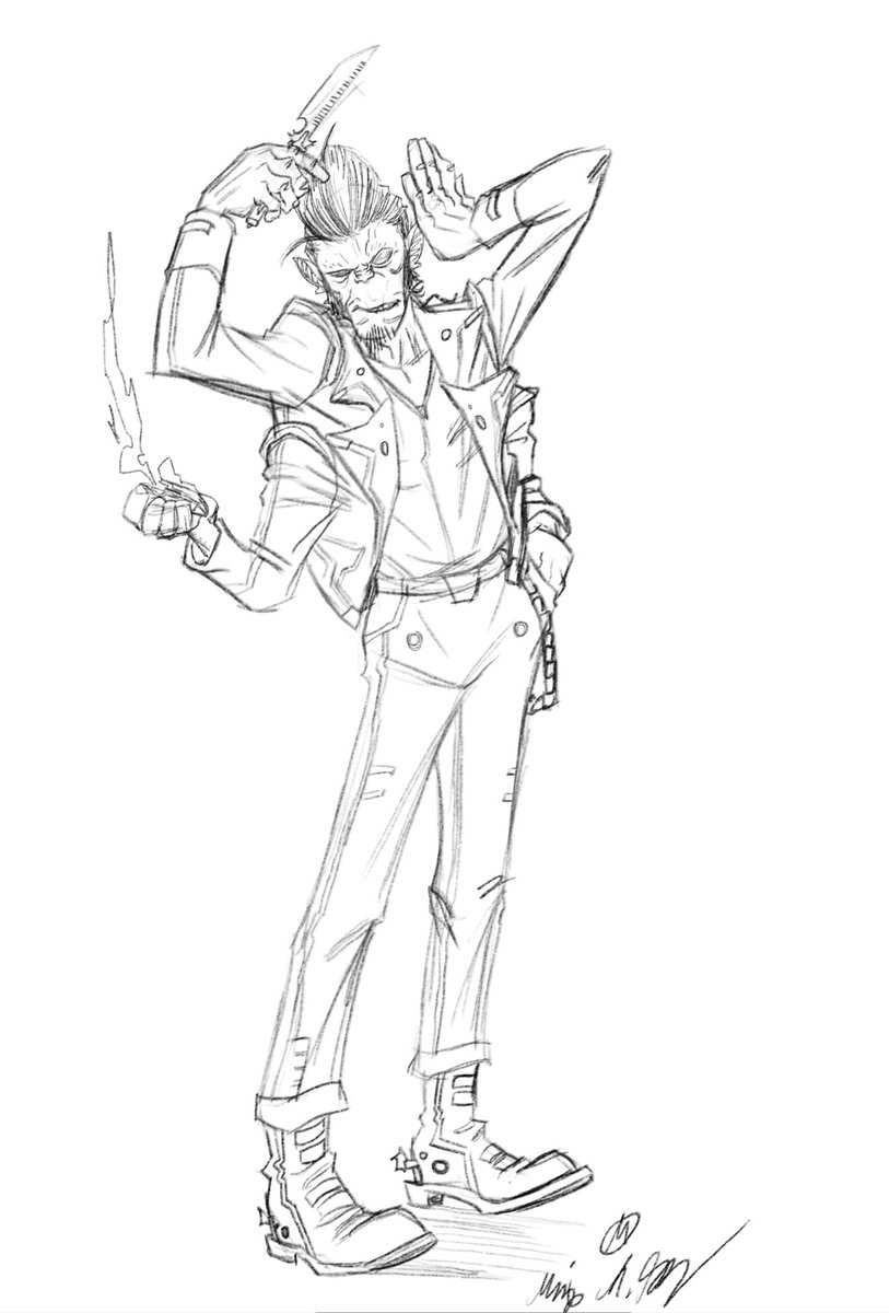 MarioGenduso's tweet image. Alien #greaser I came up with for a fun lil thing between me n a few friends. I miss drawing greasers n #rockabilly stuff. The genre of music we decided theyd like is “Galactobilly”- get it?
#Procreate #conceptart #digitalart #illustration #artist #scifiart