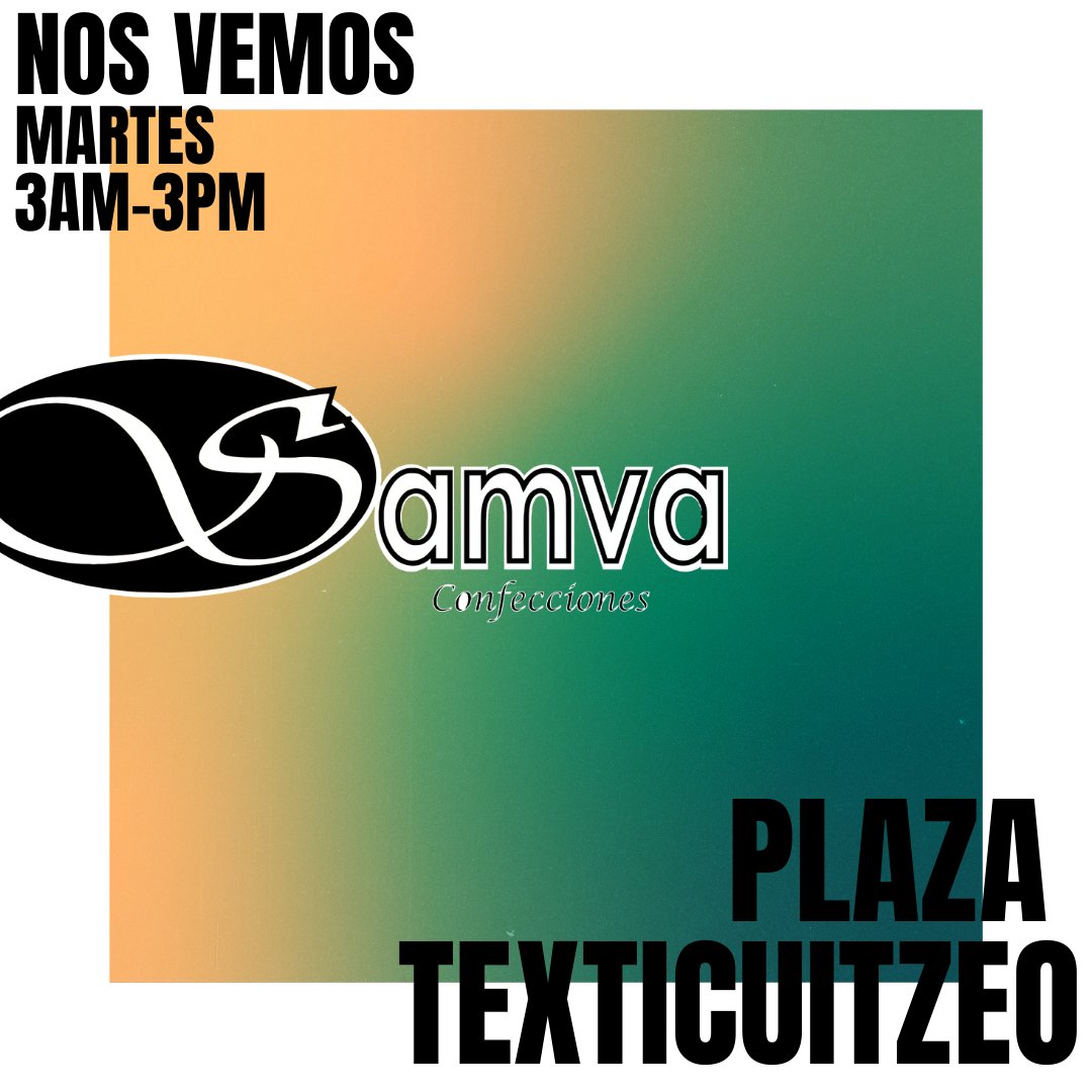 SamvaConfeccion's tweet image. Cada martes te esperamos en la plaza comercial textil más grande de la Republica Mexicana

@SamvaConfeccion 
samvaconfecciones.com