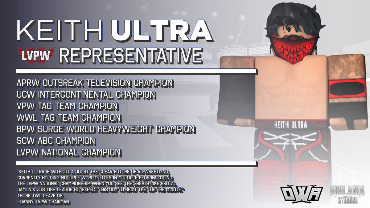 OWARBLX's tweet photo. KEITH ULTRA | LVPW REPRESENTATIVE 

The fourth man added to this stacked N1C Tournament, one of the best up-and-coming stars in the community

Representing, LVPW, #KeithUltra
 
#OWA https://t.co/QVAJjJmCed