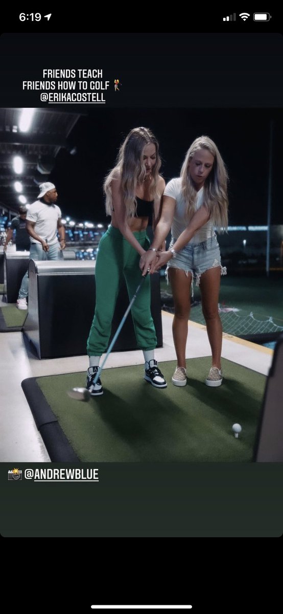 Erika was featured on Trav and Cors Instagram story today when Cor was teaching Rik how to golf which is so sweet of her and it’s literally friendship goals 

<a href="/erikacostell/">Erika Costell</a> <a href="/travandcor/">Trav and Cor</a> <a href="/andrewbluefilm/">ANDREW BLUE</a>